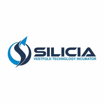 silicia logo med blå lyseblå font